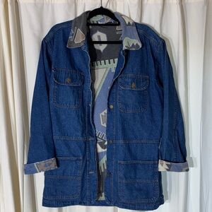 Vtg Stampede USA Denim Blanket Lined Jean Jacket